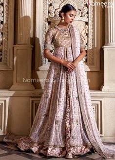 Designer Lehenga Bridal with Open Maxi Online 2021 is modish dress from latest bridal collection. Buy Latest Bridal Lehenga with Maxi Online in USA Off White Anarkali, White Anarkali, Lehenga Bridal, Latest Bridal Lehenga, Anarkali Lehenga, Lehenga Suit, Designer Lehenga, Women Sleeve, Bridal Lehenga