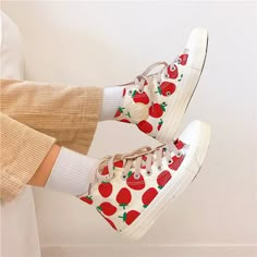 VINTAGE STRAWBERRY SNEAKERS · OCEAN KAWAII · Online Store Powered by Storenvy Strawberry Sneakers, Cherry Theme, Mode Shoes, Basket Vintage, Vintage Strawberry, Grunge Look, Shoe Inspo, Aesthetic Shoes, Brunch Outfit