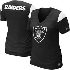 Nike Oakland Raiders Ladies Fashion Football Premium T-Shirt - Black #FanaticsWishList @Fanatics ® School Shirts