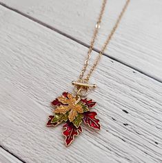 Sparkle Box, Fall Jewelry Trends, Fall Necklace, Pumpkin Necklace, Autumn Necklace, Toggle Necklace, Fall Leaf, Customized Jewelry, Fall Accessories