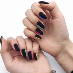 Minimalist Nail Art, Matte Nails Design, Almond Nails Designs, Super Nails, Party Nails, Polish Colors, Nail Swag, Rainbow Nails, Matte Nails