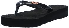 PRICES MAY VARY. Fabric: Synthetic raffia polyester upper blend fabric Lining: Textile lining Platform Flip Flops, Roxy Girls, Kids Luggage, Big Kid, Flip Flop, Flip Flop Sandals, Platform Sandals, Black Sandals, Roxy