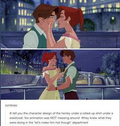 the princess and the frog are kissing each other