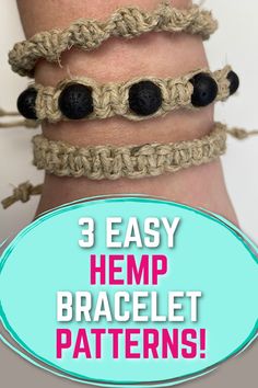 3 easy hemp bracelet patterns for beginners