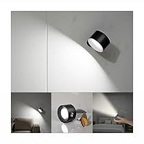 four different angles of the same light on a white wall, with black and gold accents