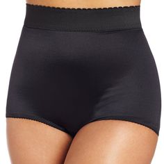 Silky Smooth Fabric Made Of 85% Nylon, 15% Invista Lycra Affords Light Control And A Smooth Look Without Panty Lines. Features: Hidden Inner Front Panel For Tummy Control. Flat Curved Side Seams For Shaping And No-Show Look Under Clothing. 100% Cotton Lined Crotch. Four-Way Soft Stretch Fabric For Ultimate Comfort. Black Smoothing Short Length Bottoms, Black Smoothing Short-length Bottoms, Black Shorts With Elastic Waistband For Daywear, Black Fitted Briefs, Elegant Black Bottoms For Daywear, Elegant Black Daywear Bottoms, Black Stretch Smoothing Bottoms, Stretch Smoothing Black Bottoms, Black Stretch Bottoms With Smoothing Details