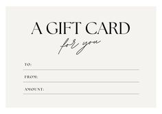 a gift card for you to write on