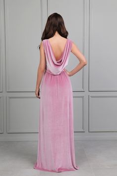 V-neck Maxi Dress With Side Slits For Prom, Floor-length Dresses With Side Slits For Prom, Pink Maxi Dress For Prom Season, Full Length Wedding Dresses With Side Slits, Pink Maxi Length Gown For Banquet, Pink Maxi Length Gown For Banquets, Banquet Gown With Side Slits And Floor-length, Maxi Length Dresses With Side Slits For Banquet, Prom Season Gown With Side Slits For Banquet