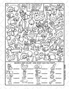 a coloring page with animals and words for kids to color on the page is shown