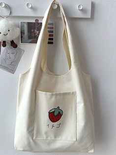 Bag For Love - Strawberry Pattern Tote Bag - Women Tote Bags Product Description Color Beige Quantity 1 piece Type Shopper Bag Material Canvas Composition 100% Cotton Size Chart INCH CM Size Bag Width Bag Height Bag Length one-size 2 14.2 15.7 Size Bag Width Bag Height Bag Length one-size 5 36 40 Similar Products h2 { text-align: center; } .red-box { width: 100%; display: flex; flex-direction: row; flex-wrap: wrap; justify-content: center; } .red-box > div { width: 231px; height: 308px; margin: Cute Purses Aesthetic, My Style Bags, Strawberry Pattern, Fashion Tote Bag, Strawberry Print, Bags Aesthetic, Cute Tote Bags, Pretty Bags, Tote Pattern