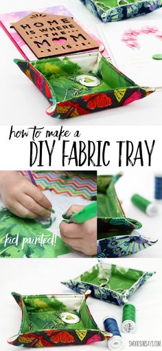 how to make a diy fabric tray with pictures and instructions for making an easy craft project