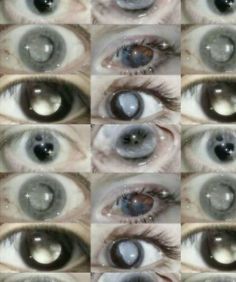 multiple pictures of an eye with different colors