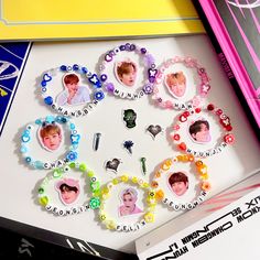 STRAY KIDS beaded bracelets ●ᴥ● - i'm adding these cute photocard to every purchased bracelet - bracelets are made from elastic string - PLEASE DON'T FORGET TO WRITE YOUR THE BRACELET LENGTH! Otherwise I'd make the bracelet around 16-17 cm long - You can customize your bracelet! It doesn't have to be k-pop or skz related, just let me know what would you like - there is a possibility that your bracelet won't be the same as in the picture due to different beads, but the color palette of the bracel K Pop Beads Bracelet, Skz Beads Bracelet, Skz Bracelet Ideas Clay Beads, What To Write On Bracelets, Stray Kids Beaded Bracelet, Make A Bracelet With Me, K Pop Jewelry, K Pop Bracelet Ideas, K Pop Bracelet