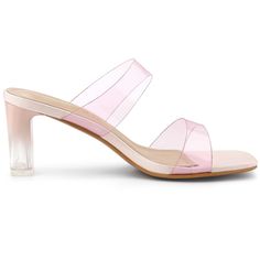 These clear colorful block-heel sandals will be sure to make a statement. They can team with your favorite cocktail dresses and colorful accessories for a glamorous party look this season. They can be great for going out. Due to the light and screen settings difference, the color may be slightly different from the pictures. Elevate your body type and make you naturally look comfortable in your skin and body. It's a good option for parties, sweet dating, shopping, festivals, banquets, office outf Pink Open Heel Jelly Sandals For Summer, Pink High Heel Jelly Sandals For Party, Pink Party Heels With Clear Strap, Clear Chunky Heels, Pink Non-slip Plastic Jelly Sandals, Pink High Heel Sandals With 4-inch Heel, Colourful Accessories, Clear Sandals, Chunky Heel Sandals