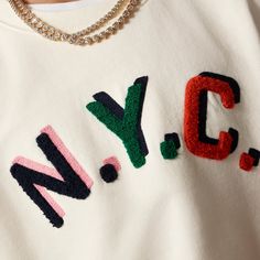 J.Crew: Girls' Embroidered NYC Graphic Crewneck Sweatshirt For Girls Fall Embroidered Graphics Sweatshirt, Trendy Letter Embroidery Sweatshirt For Streetwear, Trendy Embroidered Graphics Tops For Fall, Trendy Long Sleeve Top With Embroidered Logo, Trendy Letter Embroidery Sweater For Streetwear, Trendy Embroidered Logo Sweater For Streetwear, Trendy Sweater With Embroidered Logo For Streetwear, Trendy Winter Top With Embroidered Logo, Trendy Streetwear Sweater With Embroidered Logo