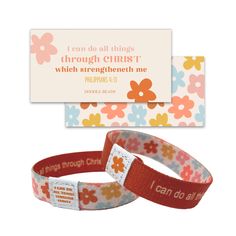 "I can do all things through Christ 2023 Youth Theme Gifts, Fun and Trending retro 70's Woven Fabric Stretch Wristband. Young Women, Young Men and Primary will love wearing these fun and stylish trending friendship bracelets. They Stretch to fit most any size wrist and are reversible to wear either way. Perfect for introduction of New Theme, Christmas, girls camp, birthdays or Youth Conferences. Fun for everyday wear! Missionaries will also love these as it great missionary scripture. \"I can do Young Women Theme, Christmas Girls, Youth Theme, Wristband Bracelet, Young Men, Girls Camp, Retro 70s, Christian Jewelry, New Theme