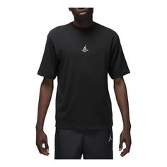 Air Jordan Flight Heritage 85 T-Shirt 'Black' FB7385-010 Casual Black Sports T-shirt, Black Crew Neck Shirt For Sports, Black Crew Neck Sports Top, Black Sporty Short Sleeve Shirt, Black Graphic Tee For Sports, Black Short Sleeve Sports Tops, Black Crew Neck Sporty T-shirt, Black Logo Print T-shirt With Short Sleeves, Air Jordan Tshirt