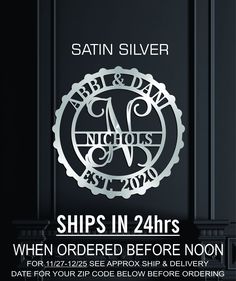 a black door with the words ships in 24hrs and an image of a ship on