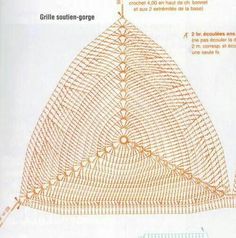 a diagram showing how to crochet the triangle