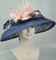 "IF YOU LIKE THE DESIGN, JUST WANT TO ADD SOME COLORS TO MATCH YOUR DRESS, PLEASE FEEL FREE TO CONTACT ME, I WILL HELP YOU. 100% 3 layers Sinamay, light and comfortable *Wide brim:  From left to right around 19\"( 48cm) *The crown is decorated with feather flower, netting  and  ostrich feather , very beautiful!! *Head girth is 21\"--22.75 inches; adjustable string inside can give you the best fit. .  if you want to change the flowers color to match your dress, please *Great for Kentucky Derby, C Adjustable Fedora For Royal Ascot, Adjustable Short Brim Hats For Royal Ascot, Adjustable Flat Brim Hat For Royal Ascot, Cream Fedora Hat For Parties, Fedora Hat For Church And Royal Ascot, Flat Brim Costume Hats For Royal Ascot Garden Party, Fedora Hats For Kentucky Derby Church Event, Royal Ascot Flat Brim Costume Hat For Garden Party, Cream Short Brim Hat For Royal Ascot