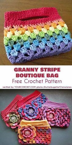 Most up-to-date Free of Charge knit Crochet Patterns Style Rainbow Granny Stripe Boutique Bag kostenlose Häkelanleitung #freecrochetpatterns #cr … #bag #Bo #Charge #Crochet #Free #knit #Patterns #Style #uptodate Granny Stripe Crochet, Bag Free Crochet Pattern, Crocheted Purse, Granny Stripe, Tote Crochet, Stripe Crochet, Beau Crochet, Bag Boutique, Confection Au Crochet