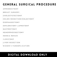 the general surgical procedure is shown in black and white, with text overlaying it