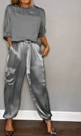 Satin Two Piece Set, Half Sleeve Shirts, Half Sleeve Tops, Jeans Cargo, Top And Pants Set, Maxi Robes, Yoga Shorts, Aaliyah