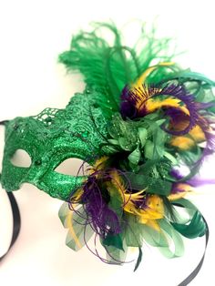 Mardi Gras women Masquerade Mask With Fishnet Veil And Feathers, Women's Mardi Gras Masquerade Mask. C U S T O M I Z A T I O N Can be customized further. Get in touch for custom orders! S I Z E Adult size. For children, pls contact to resize and leave a check out note with contact info. S H I P P I N G - Processed same day or within 24 hours. 1-2 day guaranteed delivery, add item to cart, click shipping tab for rates. Pls leave a check out note with your need date & contact number Msg for de Mardi Gras Costume Masquerade Mask, Green Masks For Mardi Gras Carnival, Fitted Masquerade Mask For Mardi Gras, Green Masks For Masquerade Carnival, Green Masquerade Mask For Mardi Gras Party, Green Masks For Carnival Costume Party, Green Mask For Masquerade Carnival, Green Masks For Carnival Masquerade, Green Masquerade Mask For Mardi Gras