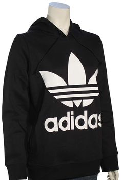 Surfboards Etc - Adidas Trefoil Women's Pullover Hoody - Black / White - New>      About Us  |  Contact Us      Boardshorts   Rash Guards   Sandals   Hats   T-Shirts Adidas Trefoil Women's Pullover Hoody - Black / White - New Item Details We are an authorized dealer for every item we carry. In every case, we buy directly from the manufacturer or from an authorized distributor. If you would like more detail regarding the source of this product, do not hesitate to contact us. The Adidas Trefoil Wo Black Adidas Hoodie With Logo, Black Casual Adidas Logo Hoodie, Casual Black Adidas Logo Hoodie, Casual Black Adidas Hoodie, Black Adidas Logo Hoodie In Athleisure Style, Adidas Black Hoodie Sweatshirt, Adidas Trefoil, Rash Guard, Women Pullover