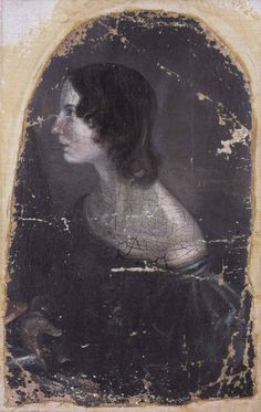 an image of a woman with her hair pulled back and the caption says,'emily's portrait as painted by her brother brawl in 1934