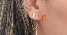 Double Piercing Earring Star and Moon Earrings Multiple | Etsy Dangle Earrings With Star Charm, Trendy Dangle Ear Climbers As Gift, Star-shaped Ear Climbers For Pierced Ears, Star Shaped Ear Climbers As Gift, Star-shaped Ear Climbers As Gift, Star-shaped Ear Climbers For Gift, Second Piercing Earrings, Double Piercing Earring, Double Piercing Earrings