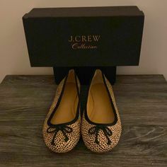 Nwt Cheetah Print Calf Hair Ballet Flats Size 8 1/2 J Crew Women, Womens Ballet Flats, Shoes Brand, Flat Color, Calf Hair, Cheetah Print, Tan Brown, Shoe Brands, Flat Shoes Women