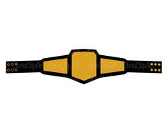 a yellow and black belt with rivets on the sides, in front of a white background