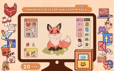 🦊 A cute and cozy desktop wallpaper package set for both PC & Mac in a space theme, a real find for Fox lovers. It includes animated desktop and lock screen wallpapers, as well as a large set of Fox-themed icons for organizing your desktop. 🔽This is a digital product, and you will be able to download it immediately after purchase. Upon purchase, a PDF file with access to download the product from Google Drive will be available, as Etsy only allows archives of up to 20 megabytes. 📂This product Animated Screensavers, Mac Desktop, Desktop Icons, Folder Organization, Cute Desktop Wallpaper, Cute Fox, Animation Background, Space Theme, Desktop Organization