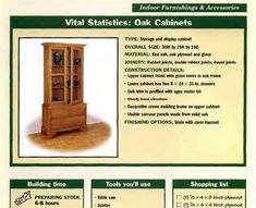 an advertisement for a wooden cabinet with instructions