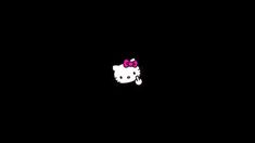 a hello kitty wallpaper in the dark