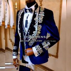 Luxury Blue Velvet Wedding Suits For Men Shawl Laple Appliques Prom Blazer Man Formal Party Groom Blue Velvet Wedding, Prom Blazers For Men, Blazer Man, Men Shawl, Wedding Suits For Men, Prom Blazers, Velvet Wedding, Groom Tuxedo, Men Formal