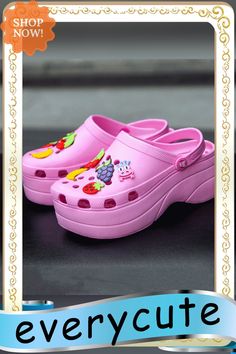 Summer Women Slippers Platform Clogs Outdoor Garden Shoes Female Pool Sandals Bathroom Flip Flops Mules Beach Slippers Summer Open Toe Non-slip Clogs, Trendy Non-slip Clogs With Round Toe, Cute Summer Slip-on Clogs, Cute Slip-on Summer Clogs, Pink Platform Slippers For Beach, Pink Platform Slippers With Round Toe For Beach, Pink Round Toe Platform Slippers For Beach, Casual Pink Non-slip Platform Slippers, Cute Non-slip Summer Clogs