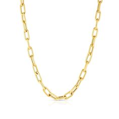 Wear NicoleHD Jewelry's Thick Cushion Link Necklace alone or add charms and stack with other necklaces. Available in 14k yellow gold Each link is 10.70mm X 5mm X 1.4mm Available in 18" length (7.2g) or 20" length (8.1g) Lobster Clasp Gift wrap available 14k Gold Box Chain Necklace With Rectangular Links, Classic Chain Necklace With Rectangular Rolo Links, Yellow Gold Rectangular Cable Chain Necklaces, Yellow Gold Oblong Cable Chain Jewelry, Yellow Gold Rectangular Cable Chain Necklace, Rectangular Yellow Gold Necklace With Cable Chain, Luxury Jewelry With Rolo Chain, 14k Gold Chain Necklace With Rectangular Cable Links, 14k Gold Cable Chain Necklace With Rectangular Links