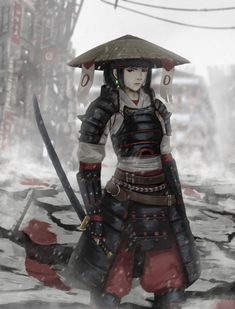 The Samurai by Syahir MS : ReasonableFantasy Fantasy Angels, Female Swordsman, Pathfinder Rpg Characters, Female Sith, Samurai Girl, Dnd Oc, Female Samurai, Armor Clothing, Samurai Anime