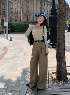 High Waist Trousers, Gen Z, Y2k Style, K Pop, Wide Leg Pants, High Waist, Trousers, Pants, Black