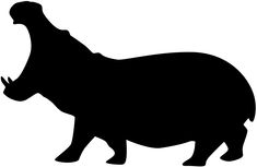 the silhouette of a hippopotamus is shown