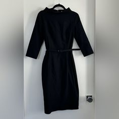 Little Black Dress Medium 3/4 Sleeve Belted Zip Up Back Hook& Eye Collar Fitted Think Madmen Style Excellent Condition Never Worn Tags On Madmen Style, Mad Men Fashion, Dress Medium, Hook Eye, Mad Men, Little Black Dress, Zip Ups, Black Dress, Long Sleeve Dress