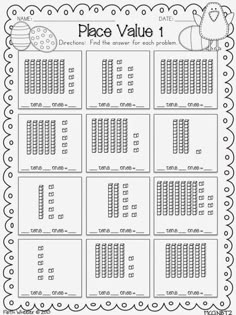 place value worksheet for students to practice their math skills and help them learn how to