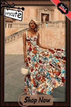 Women's Swing Dress Maxi Long Dress Sleeveless Floral Print Fall Elegant Casual Rainbow S M L Xl Maxi Long Dress, Elegant Casual, Dresses By Length, Dress Maxi, Dress Sleeveless, Long Maxi Dress, Swing Dress, Women's Fashion Dresses, Long Dress