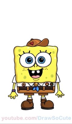 an image of spongebob from the cartoon series, which appears to be drawn in adobe