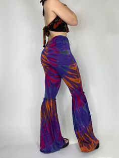 Super soft and very stretchy flared tie dye pants. Model is 5’2 and wearing a size s/m. Colorings and patterns will vary slightly in each pair! Materials: rayon and spandex Tie Dye Flare Pants, Dye Pants, Backyard Hammock, Tie Dye Pants, Pants Model, Festival Pants, Fantasy Wardrobe, Hacks Clothes, Womens Skirts