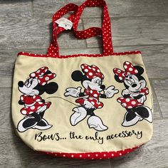 New With Tags And A Great Tote For Everyday Carrying To And From Work, School Or Even The Beach. The Perfect Disney Accessory. Multicolor Character Print Bags For Daily Use, Casual Bags With Character Print For Daily Use, Disney Themed Multicolor Bags For Fan Events, Themed Multicolor Bags For Disney Fan Events, Disney Rectangular Bags For Disney Fan Events, Cute Bags For Disney Trips, White Minnie Mouse Bag For Daily Use, Disney Minnie Mouse White Bag, Cute Multicolor Bags For Disney Trips