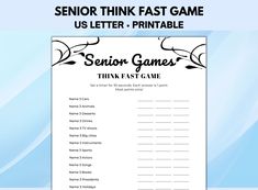 a printable game for seniors to play