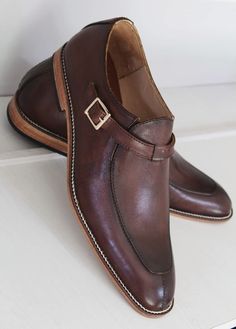 Luxury handcrafted leather shoes crafted with premium quality leather. All inner and outer parts including sole made of genuine leather. Every item we produce has a piece our love, our soul. To find out your exact US size, take a look at our size chart. We are offering free shipping World-wide to all our valued customers. Please note, We make - Made to Order handcrafted leather shoes and it will take 2 to 3 weeks to complete. We ship our products using FedEx / DHL Express and typically it takes Bridle Leather Slip-on Shoes With Stitched Sole, Slip-on Bridle Leather Shoes With Stitched Sole, Leather Monk Strap Shoes With Plain Toe, Goodyear Welted Bridle Leather Closed Toe Shoes, Leather Snip Toe Loafers With Rubber Sole, Italian Made Leather Shoes With Moc Toe, Leather Loafers With Snip Toe, Leather Loafers With Snip Toe And Leather Sole, Leather Snip Toe Loafers With Leather Sole